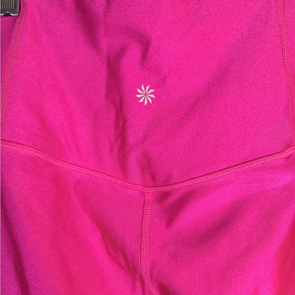 Athleta Elation Shine Tight High-Waisted Leggings Neon Bright Pink Size L - Picture 4 of 10